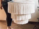 Chandelier, Cotton Pendant Light, Fringe Light Fixture, Tassel Lamp Shade, Nursery Lighting